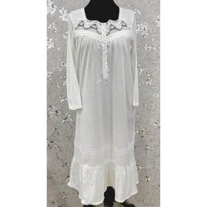 SoieRose Victorian Cotton Nightgown – SR-1194 – Nightdress with floral yoke lace